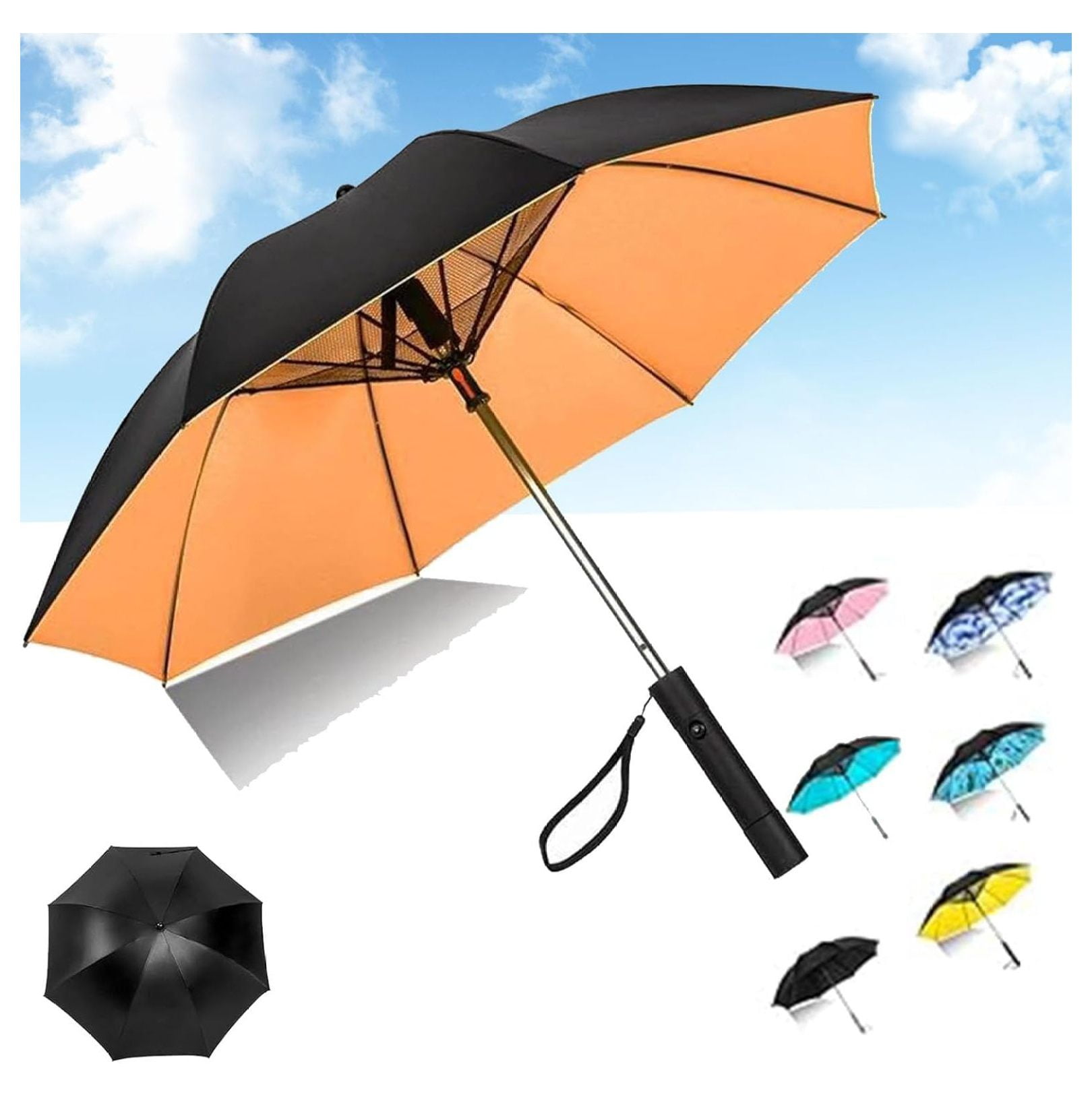 3 in 1 Umbrella with Fan,USB Rechargeable 3 In 1 Umbrella with Fan