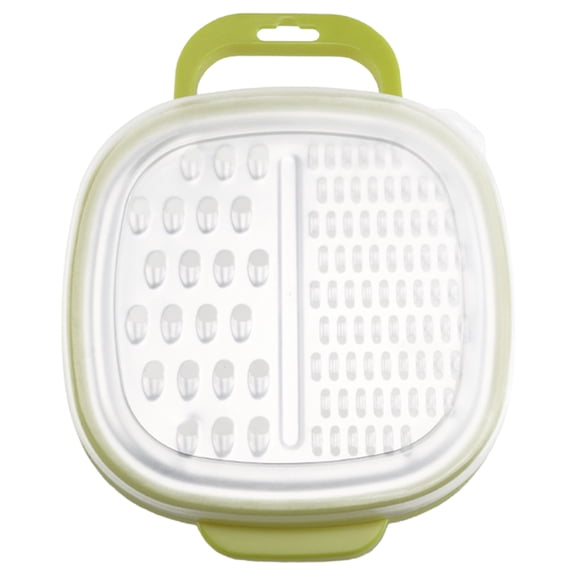 3 in 1 Vegetable Slicer with Storage Box, Stainless Steel Cheese Box Grater, Food Chopper, Wave Cutter, Kitchen Multi-Purpose Grater for Potatoes, Carrots, Zucchini, Onions, 1Pc(Green1,7.5x5.5")