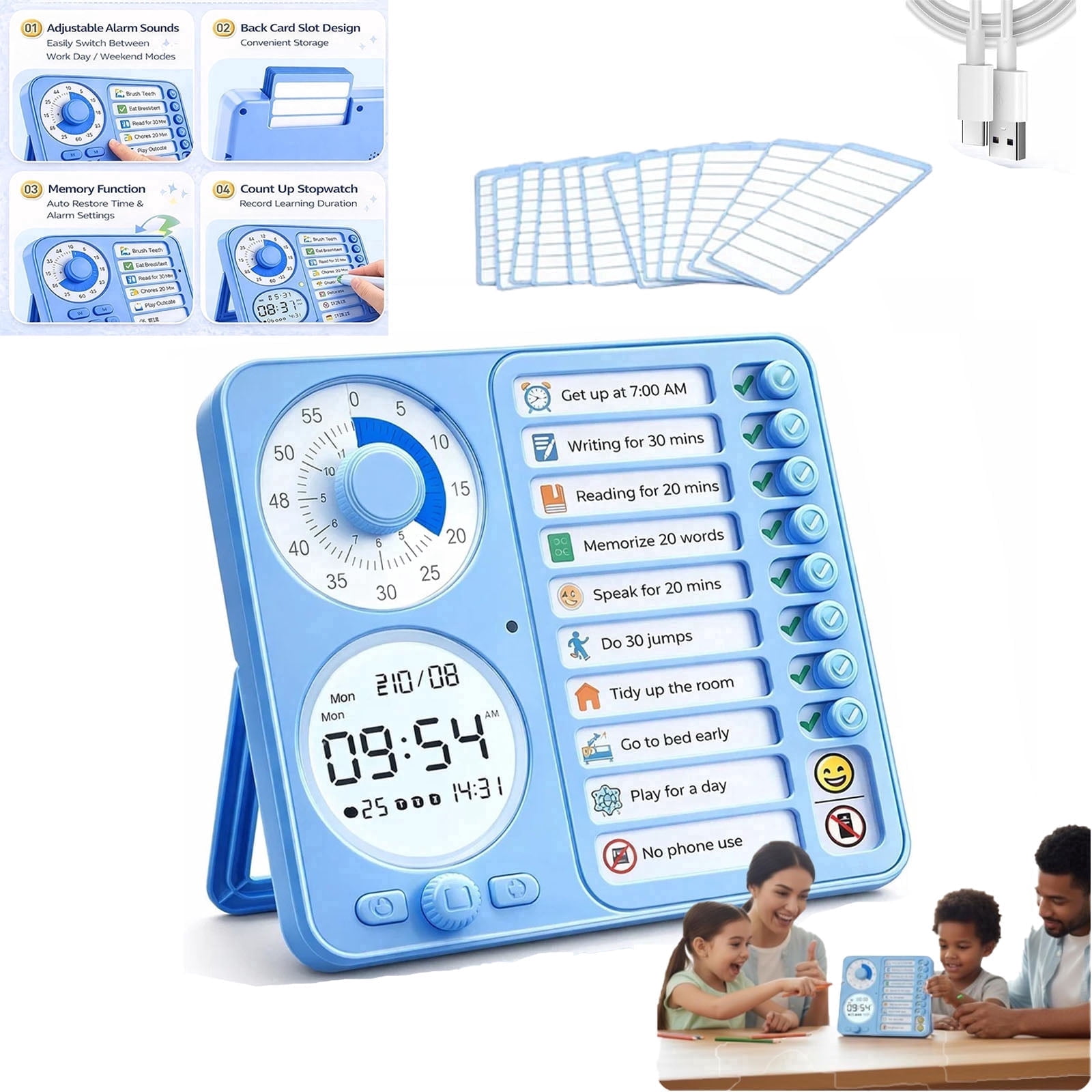 3 in 1 Visual Timer for Kids, 2026 New 3 in 1 Visual Schedule with ...