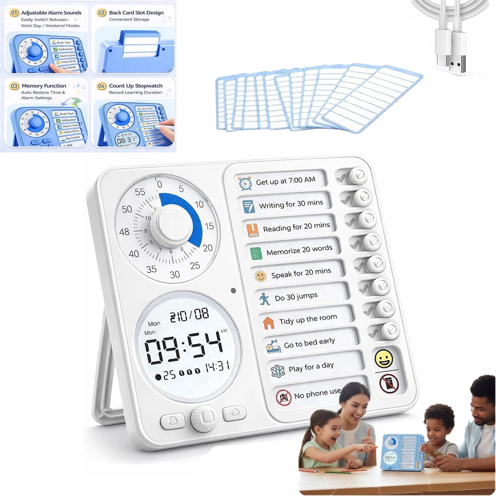 3 in 1 Visual Timer for Kids, 2026 New 3 in 1 Visual Schedule with ...