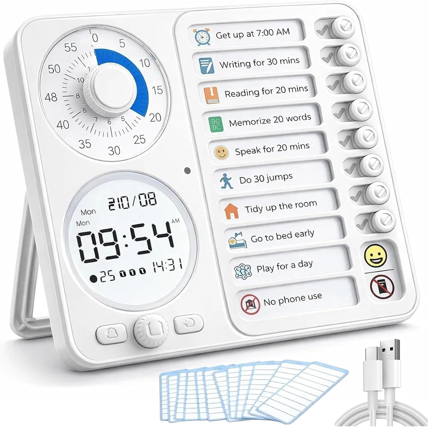 3 in 1 Visual Timer for Kids, Visual Schedule for Kids with Autism ...