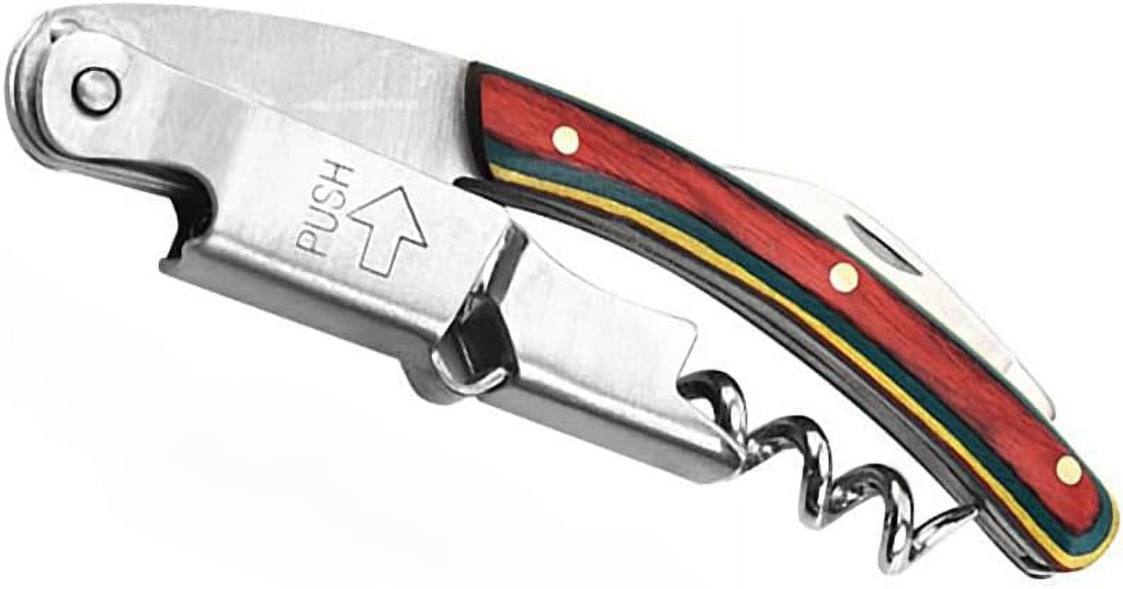 3 in 1 Waiters Corkscrew Wine Bottle Opener with Foil Cutter for