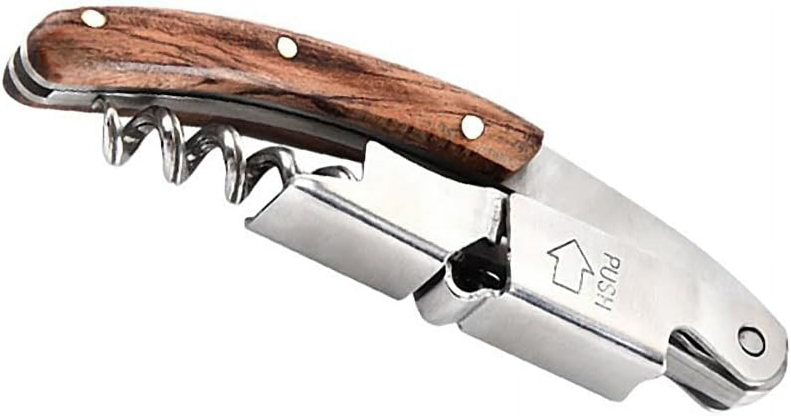 3 in 1 Waiters Corkscrew Wine Bottle Opener with Foil Cutter for