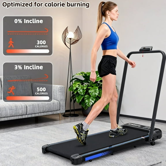 3 in 1 Walking Treadmill Pad Under Desk Treadmill with Incline,Foldable Treadmills for Home, Walking Pad with Handle Bar for Walking and Jogging, with Remote Control & LED Display