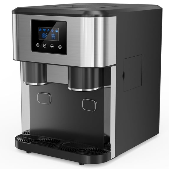 3 in 1 Water Dispenser with Ice Maker, Bullet Ice, Crushed Ice, Water Cooler, 33Lbs/24H, 16 Ice Cube/6Min, Self-Cleaning, 4Lbs Ice Storage, Home, Kitchen, Party