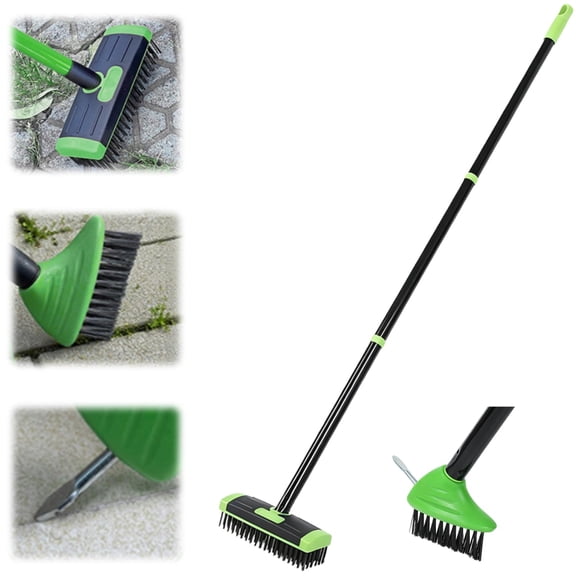 3 in 1 Weeding Wire Brush Tools Set, 2026 Crack Weeder Tool, Weed Scraper Tool Long Handle Steel Brush for Patio Poolside Sidewalk Driveway, Adjustable Weeder Tool for Garden