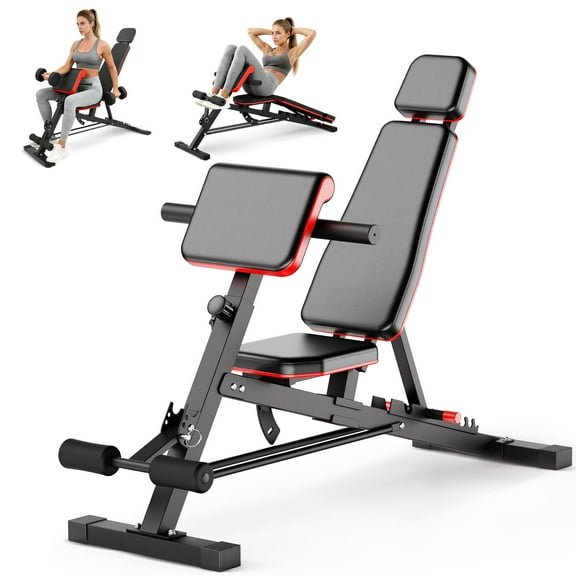 BAOKALER Weight Bench, 1000LBS Max Load, 8 in 1 Dumbbell Bench with Adjustable Seat Angles, Incline, Decline, and Flat Bench Roman Chair for Full Body Home Gym Workout