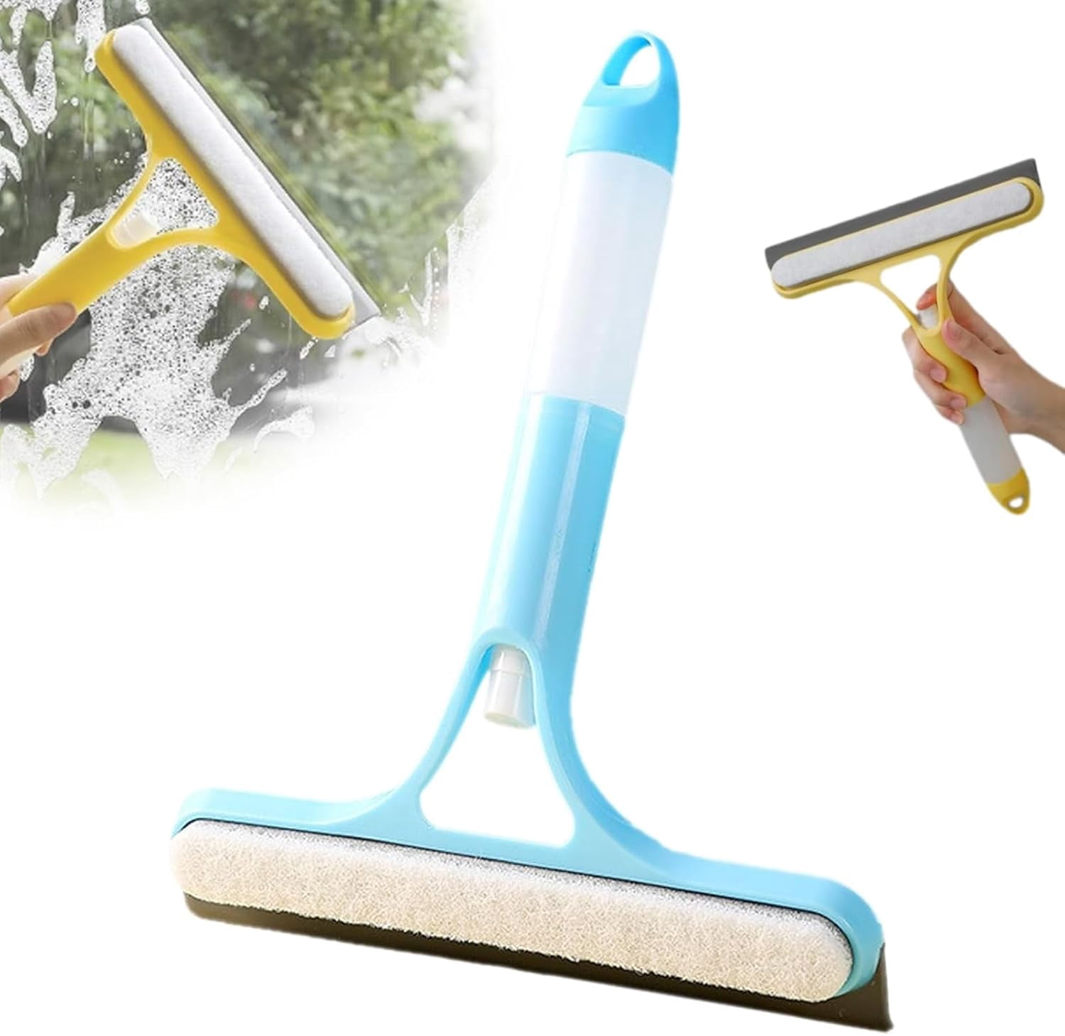 Floor Squeegee With 180° Rotating Head - 52" Adjustable Handle, 14.2" Rubber Blade For Tile, Glass, Garage, Shower - View #13