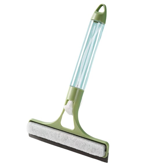 2025 New 3 in 1 Window Cleaning Tool with Sprayer, Professional Glass Scraper and Squeegee for Shower Doors Home Windows Car Mirrors, Multi-Surface Cleaner with Brush and Scraper Attachment