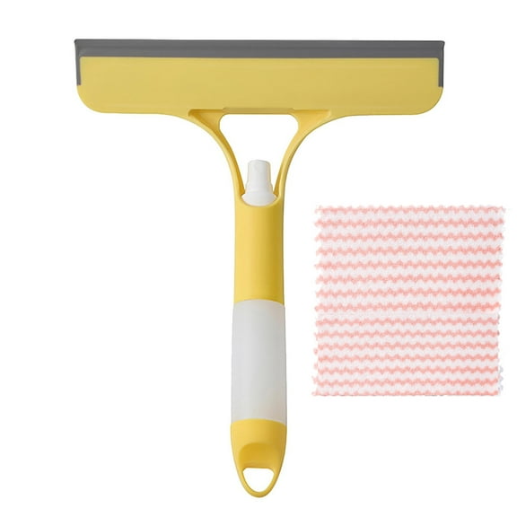 3 in 1 Window Cleaning Tool for Car Indoor Outdoor High Windows, Spray Window Squeegee Cleaner Tool with Spray Bottle, Window Wiper Silicone Cleaner Brush Scraper for Car, Home, Kitchen