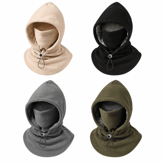 3 in 1 Winter Hat, Double Layer Fleece Balaclava Face Mask and Neck ...