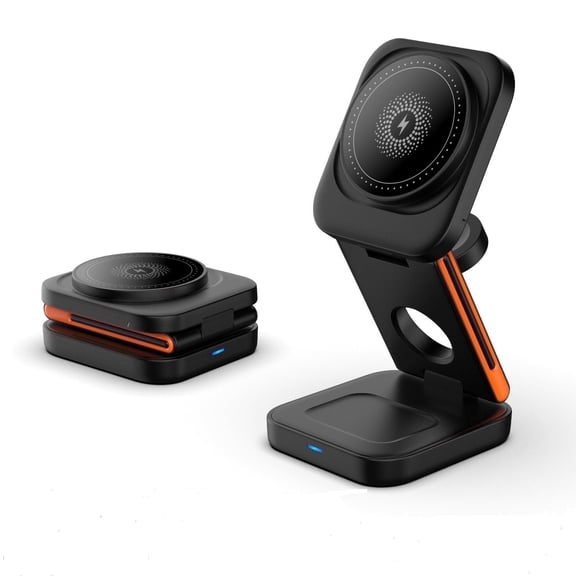 Tancola 3 in 1  15W Magsafe Wireless Charger  Fast Foldable Stand for iPhone  Apple Watch, AirPods