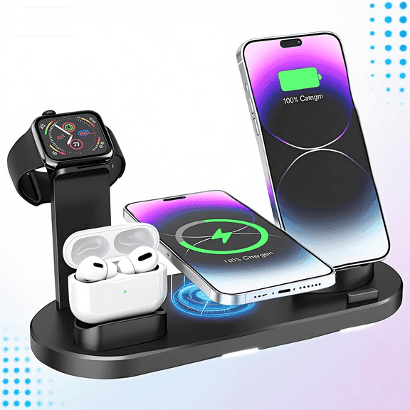 3 In 1 Wireless Charger Station, Charging Dock For iPhone 17 16 15 14 13 12 11 SE XS Plus Pro Max XR X, Apple Watch 10 9 8 7 Ultra, AirPods All Series
