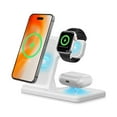 thumbnail image 1 of 3 in 1 Wireless Charger for iPhone 16 15 14 13 12 11 8 Pro Max X XR XS,,Magnetic Charging Station for Samsung Galaxy for AirPods 3 2 Pro Apple Watch Fast Charger (White), 1 of 8