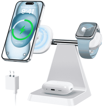 3 in 1 Wireless Charger for iPhone: Charging Station for Apple Devices, Fast Charging Stand for iPhone 15 14 13 12 Pro/Pro Max/Plus/Mini AirPods&iWatch