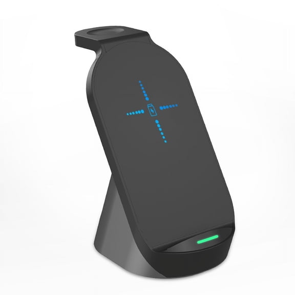 3 in 1 Wireless Charging Station for Apple iPhone/Watch/AirPods, 15W Fast Charging Stand for iPhone 15 14 13 12 11 Pro Max, Apple Watch 9 8 7 6 SE, AirPods Pro 3 2, Black