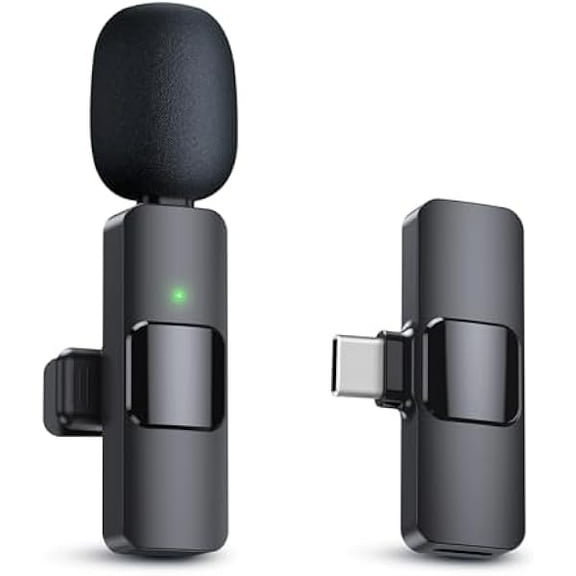 3 in 1 Wireless Lavalier Microphones for iPhone, iPad, Android, Camera, Mini Microphone, 7-Hour Battery, High Definition Sound Quality for Interview, Video Podcast, Vlog (Pink)