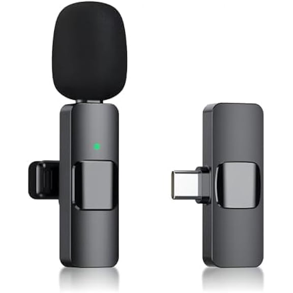 3 in 1 Wireless Lavalier Microphones for iPhone, iPad, Android, Camera, USB-C Microphone, 7-Hour Battery, Mini Microphone-Crystal Clear Sound Quality for Recording, YouTube, TikTok (White)