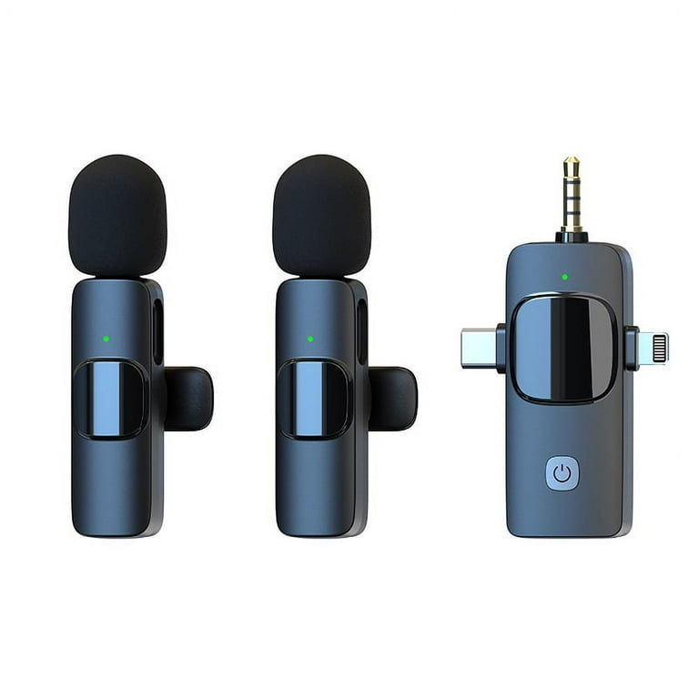 3 in 1 Wireless Microphone for iPhone, Android, Camera, USB-C 