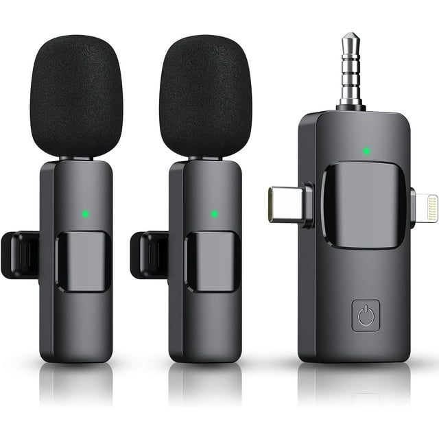 3 in 1 Wireless Microphone for iPhone, Camera, Android, iPad, Mini ...