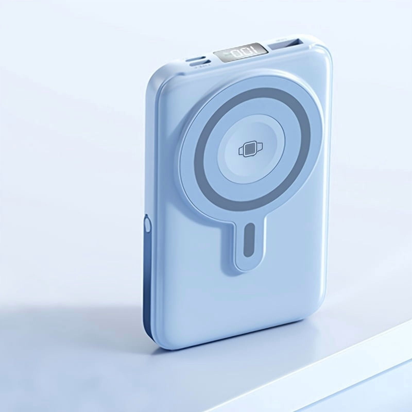 3 in 1 Wireless Power Bank for Summer, Featuring a 20000Mah Magnetic Charger with a Digital Display And Stand. This Portable Battery Pack Is Compatible with Mobile Phones, Headphones, And Watches