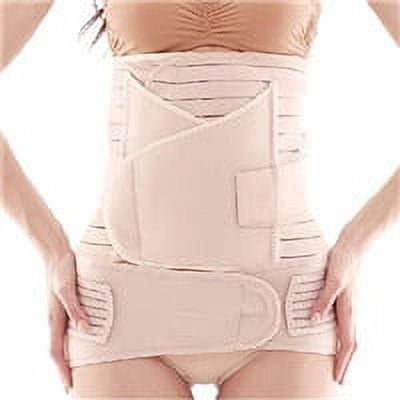 3 in 1 Women and Maternity Breathable Elastic Postpartum Support Recover Belt Sharper Support Girdle Belt Post Pregnancy Belly Waist Slimming Shaper Wrapper Band Abdomen Abdominal Binder Belt(XL)