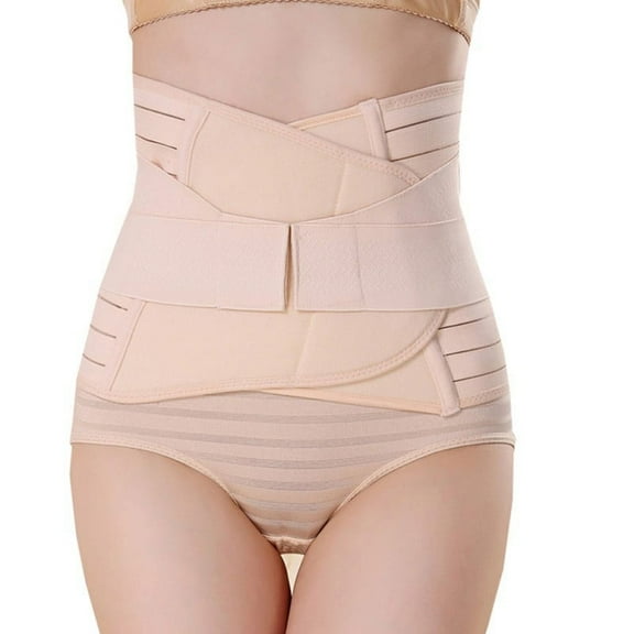 3 in 1 Women and Maternity Breathable Elastic Postpartum Support Recover Belt Sharper Support Girdle Belt Post Pregnancy Belly Waist Slimming Shaper Wrapper Band Abdomen Abdominal Binder Belt