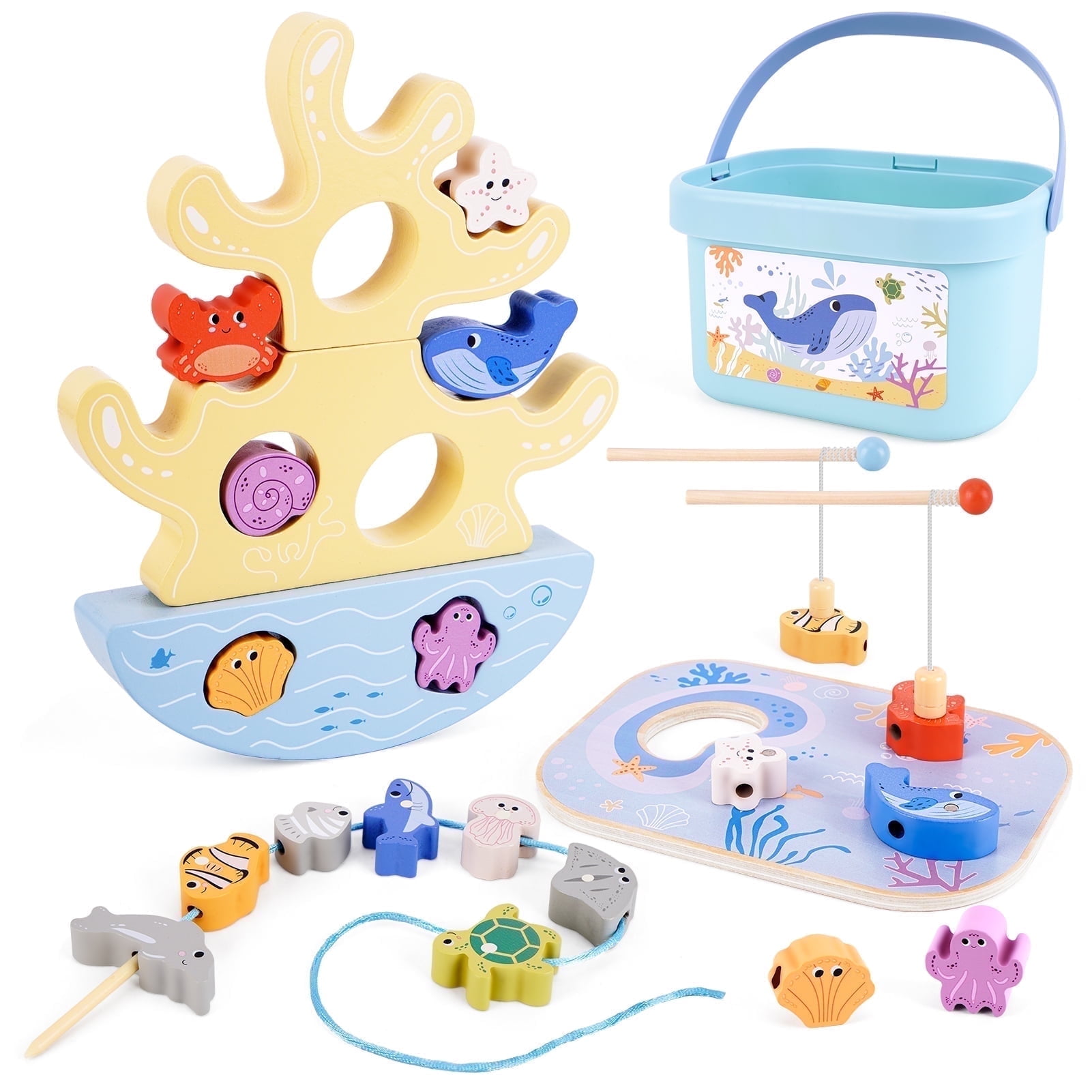 Grriopi Toys For 2 3 4 5 6 Year Old Boys Girls, Wooden Toys Magnetic