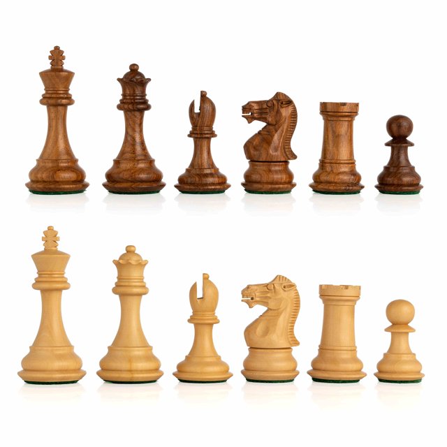 3.1" WoodenChessArt Premium Staunton DHF10 Double Weighted Chess Pieces