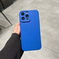 thumbnail image 1 of 3 in 1 for iPhone 12 Pro Max Case, Luxury Silicone Rubber Upgraded Lens Protection, Soft Microfiber Lining Shockproof Protective Slim Fit Phone Case Cover for iPhone 12 Pro Max, Kleinblue, 1 of 6