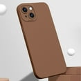 thumbnail image 1 of 3 in 1 for iPhone 14 Plus Case, Luxury Silicone Rubber Upgraded Lens Protection, Soft Microfiber Lining Shockproof Protective Slim Fit Phone Case Cover for iPhone 14 Plus, Brown, 1 of 9