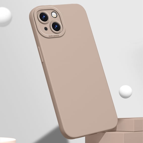 3 in 1 for iPhone 15 Case, Luxury Silicone Rubber Upgraded Lens Protection, Soft Microfiber Lining Shockproof Protective Slim Fit Phone Case Cover for iPhone 15, Khaki