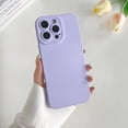 thumbnail image 1 of 3 in 1 for iPhone 16 Plus Case, Luxury Silicone Rubber Upgraded Lens Protection, Soft Microfiber Lining Shockproof Protective Slim Fit Phone Case Cover for iPhone 16 Plus, Lilac, 1 of 7