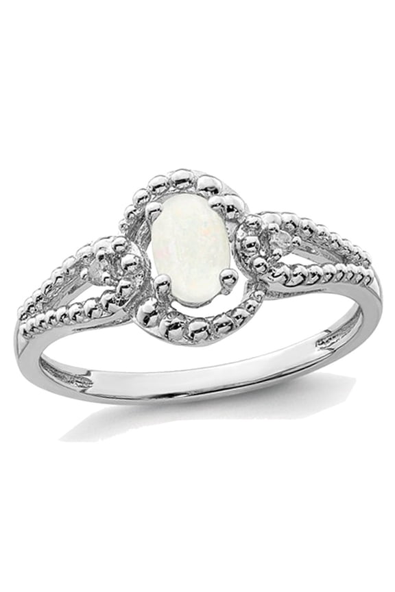 Gem & Harmony 3/10 Carat (Ctw) Opal Lab Created Sterling Silver Ring for Women