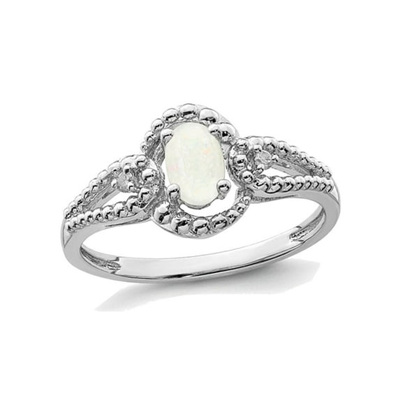 Gem & Harmony 3/10 Carat (Ctw) Opal Lab Created Sterling Silver Ring for Women