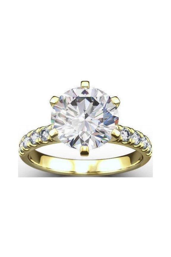 3.10 Ct Stunning Round Diamond Wedding Rings for Women Solid 14K Yellow Gold