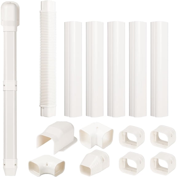 3" 10 Ft Mini Split Line Set Cover Kit, Decorative PVC Tubing Cover Kit for Mini Split Air Conditioners and Heat Pumps