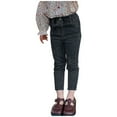 thumbnail image 1 of 3-10 Years Girls Jeans Fashion Solid Color Elastic Waisted Slim Denim Pants with Pocket Kids Clothes Girls, 1 of 2