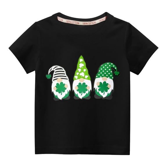 3-10 Years Kid Toddler Boy Girl St Patricks Day Shirts,kids Green Graphic Tee Tops, Casual Clover Shamrock Short Sleeve Round Neck Irish Tshirt, St Patrick Shirt for Girls Boys Lucky Tops