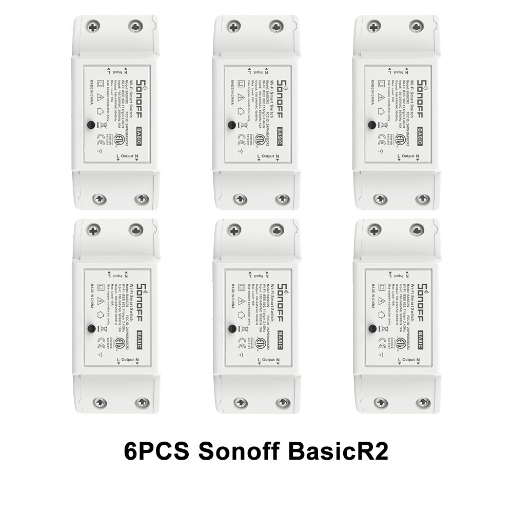 3-10PCS BASICR2 Smart Wi-Fi Switch Relay Wireless Interruptor Light Switch Remote Control via eWeLink Alexa Google