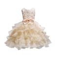 thumbnail image 1 of 3-10T 3D Flower Girl Ruffle Cake Lace Dress for Kids Wedding Bridesmaid Pageant Party Prom Formal Ball Gown Princess Puffy Tulle Dresses, 1 of 5
