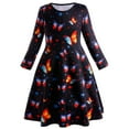 thumbnail image 1 of 3-10T Girls Long Sleeve Twirly Dresses, SILVERCELL Toddler Little Girl Casual Party A-Line Dress Floral Pleated Swing Dresses, 1 of 4