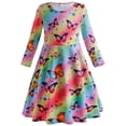 thumbnail image 1 of 3-10T Girls Long Sleeve Twirly Dresses, SILVERCELL Toddler Little Girl Casual Party A-Line Dress Floral Pleated Swing Dresses, 1 of 4