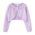 thumbnail image 1 of 3-10T Girls Shrugs Cardigan Sweater Long Sleeve Party Church Dress Cover Up Cropped Elegant Cardigan Knit Sweater, 1 of 6