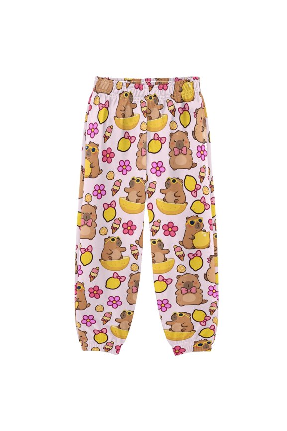 3-10T Pants Capybara Lemon Flower Cool Casual Sweatpants Joggers