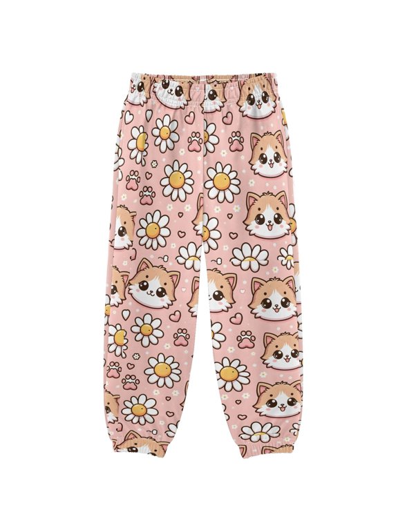 3-10T Pants Cat Kitten Head Cool Casual Sweatpants Joggers