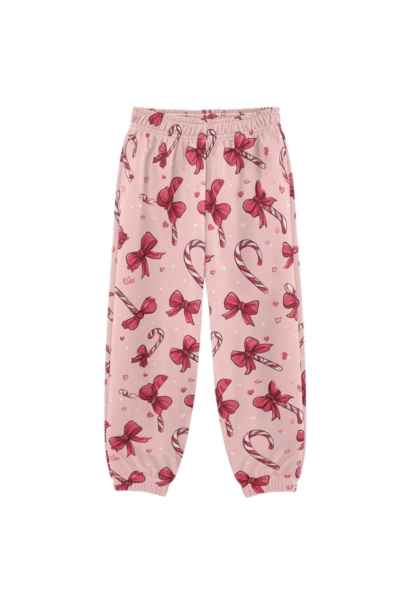 3-10T Pants Christmas Candy Canes and Bows Cool Casual Sweatpants Joggers