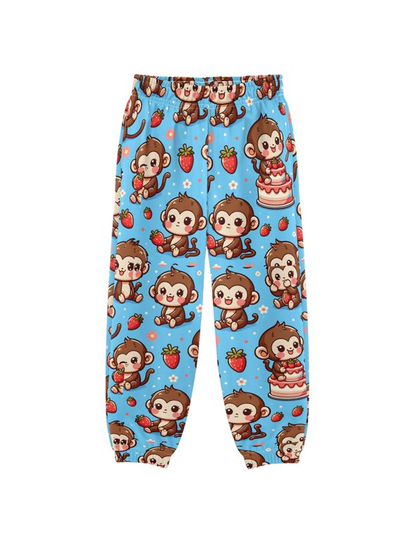 3-10T Pants Cute Monkey in Various Poses Cool Casual Sweatpants Joggers