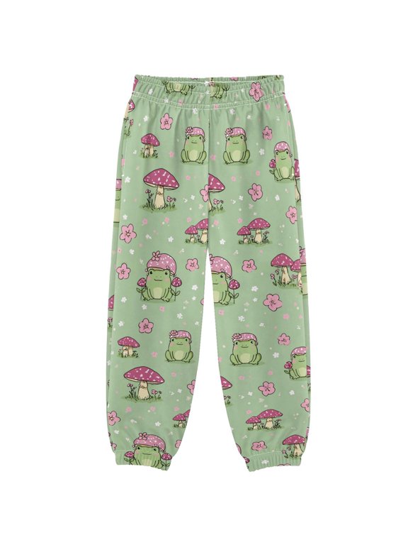 3-10T Pants Frog with Mushroom Head Cool Casual Sweatpants Joggers