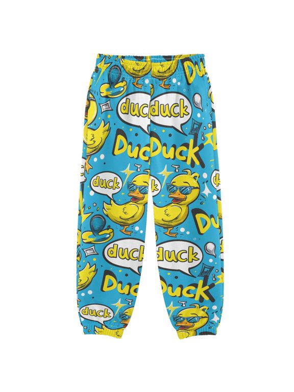 3-10T Pants Rubber Duck Bubbles Lightning Sunglasses Pattern Cool Casual Sweatpants Joggers